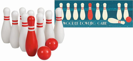Egmont wooden bowling set 55 x 20 x 6 cm.