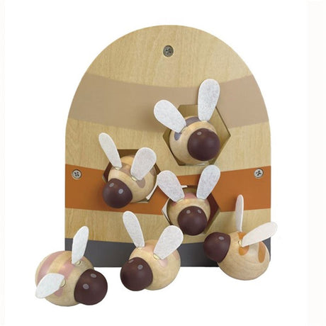 Egmont wooden shape box bees. 17x18x6,