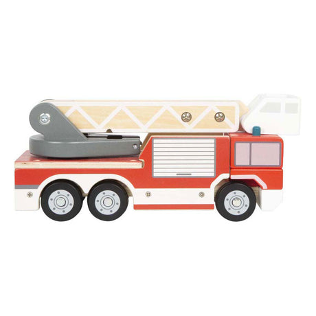 Small foot - wooden fire truck with rotating ladder