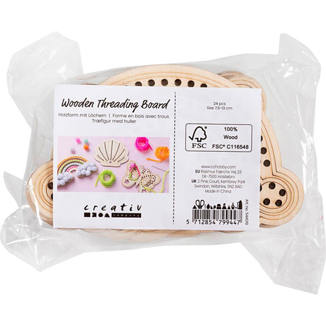 Creativ company https: www.cchobby.nl wooden-shape-with-holes-rainbow-shell-butterfly-size-7-5-13-cm-24-piece-1-box