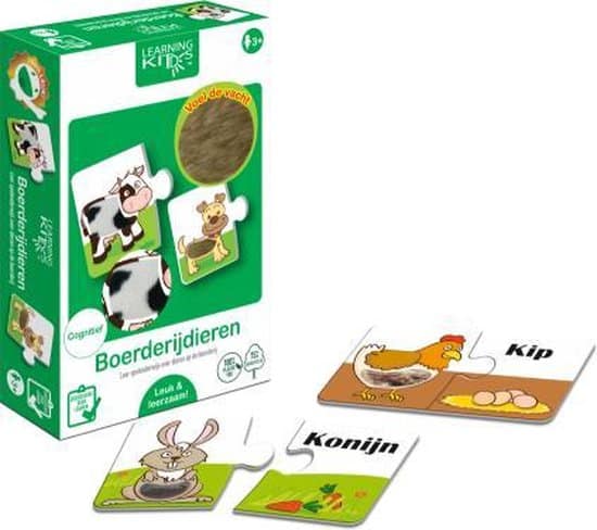 Bongers toys learning kitds - farm animals - 6 x 2 pieces