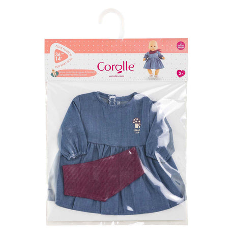 Corolle dolls denim dress with scarf little explorer - 36cm