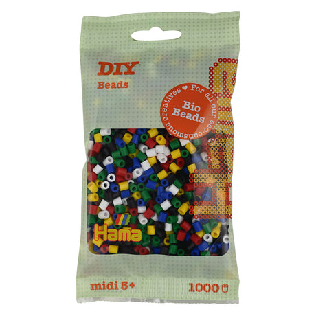 Perles thermocollantes Hama midi bio - mélange de couleurs vives (198), 1000 pcs.
