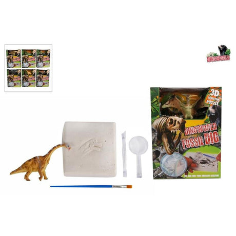 Quebra-cabeça de corte de fósseis Dinoworld com figura extra de dinossauro