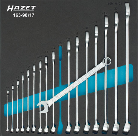Hazet module inlay 163 jeu de mâchoires annulaires 17 pièces système d'insertion de sécurité.