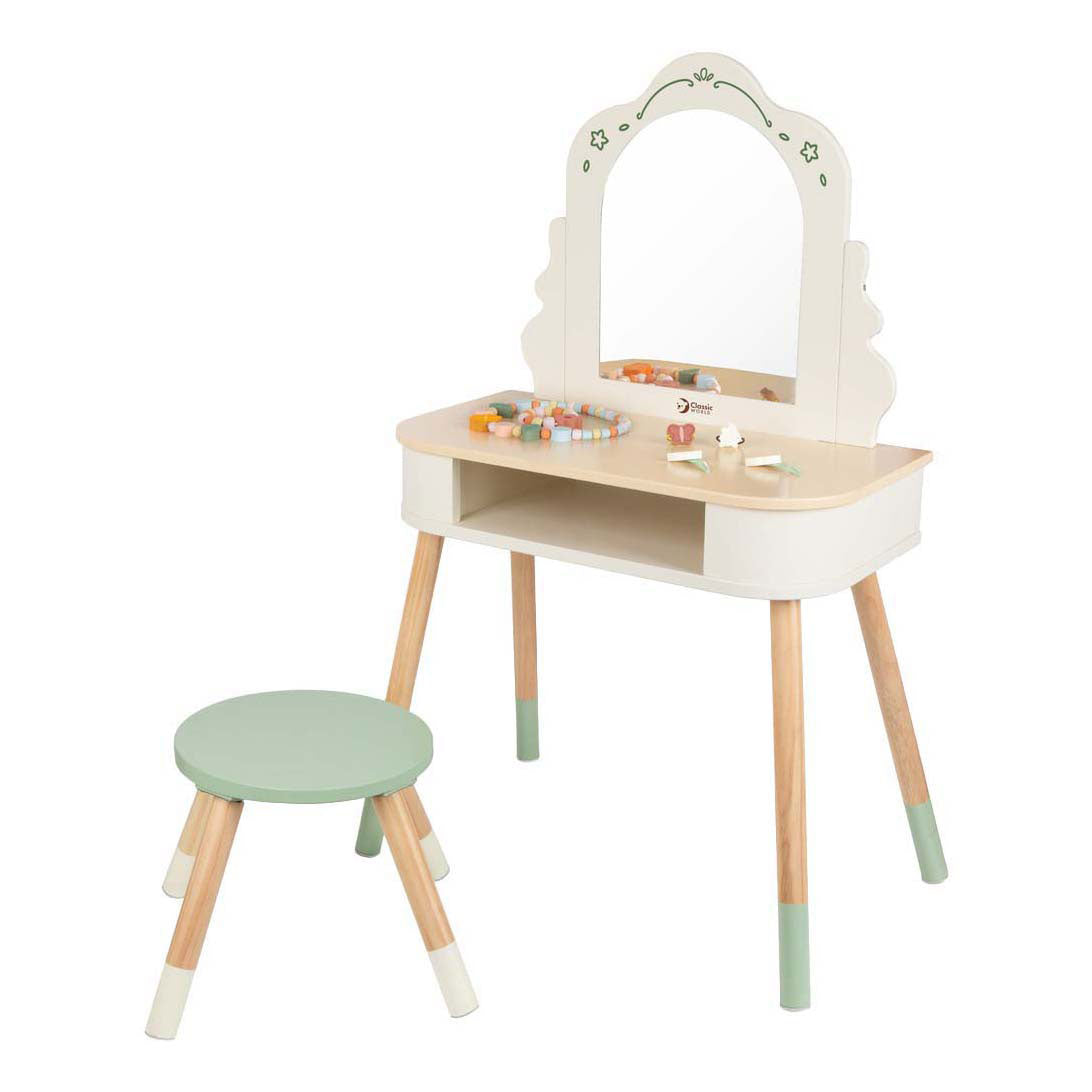 Classic world wooden dressing table with stool - including accessories
