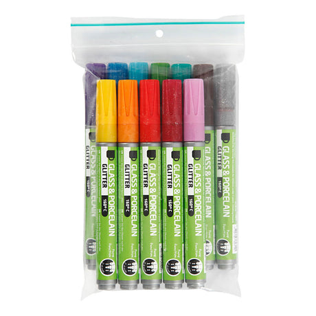 Creativ company glass and porcelain markers color glitter, 12 pcs.