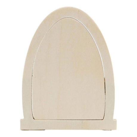Porta miniatura de madeira com dobradiças, 13x10cm