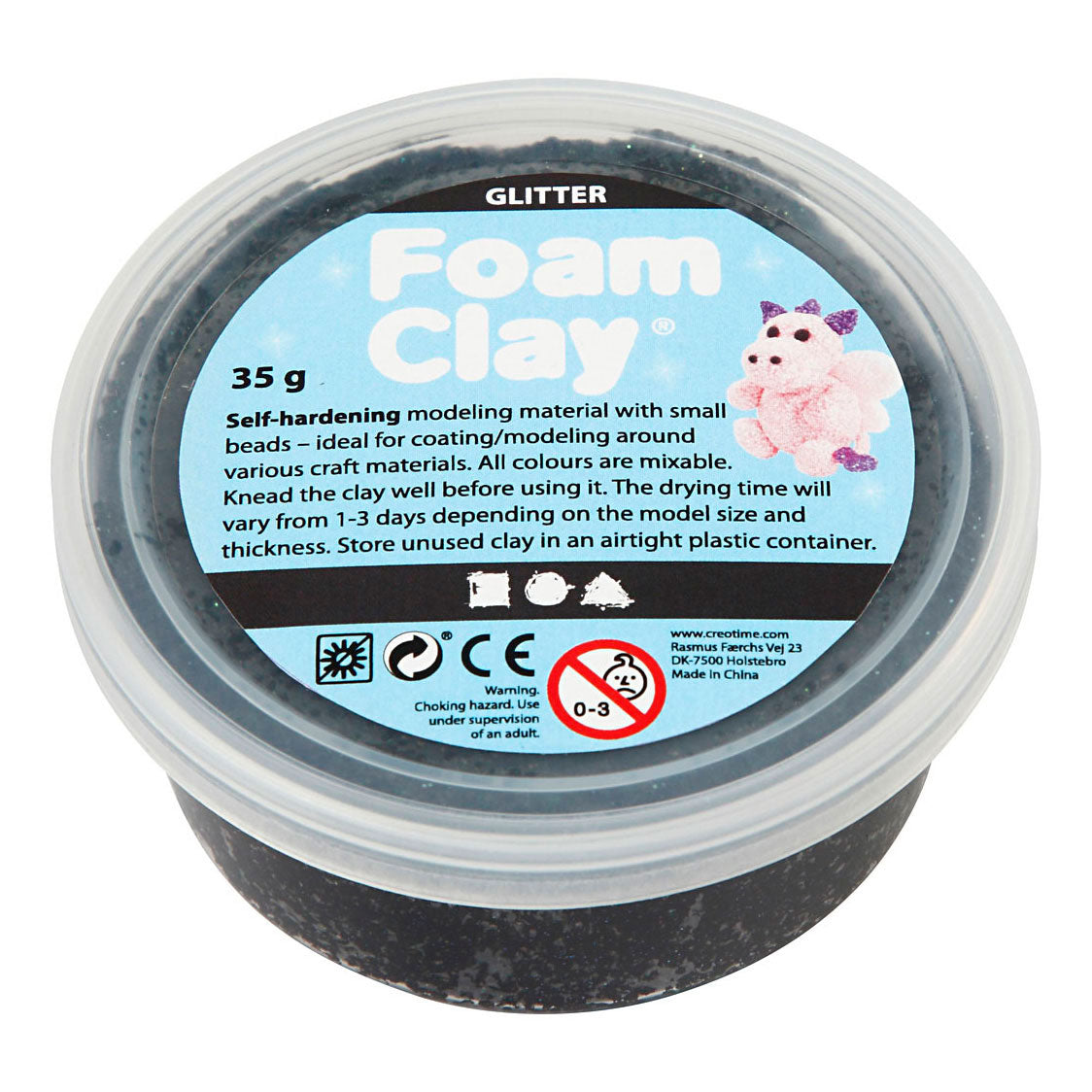 Creativ company https: www.cchobby.nl foam-clayr-black-glitter-35-gr-1-doosje