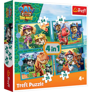 Trefl puzzel 4 in 1 paw patrol de dino film 12-15-20-24 stuks | 2 stuks