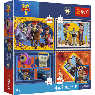 Trefl puzzel 4 in 1 toy story 5 4x88 | 2 stuks