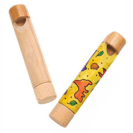 Mit Farben verzieren Sie Ihre eigene Schiebepfeife aus Holz, 12 Stück