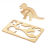 Farbgebiete Bouwpacket Houten 3D Dinosaurus, 4 Set von 4
