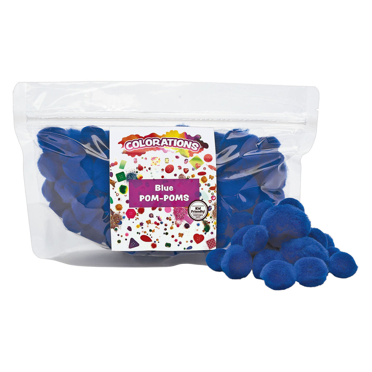 Colorations - pom pomps blue, 100 pcs.