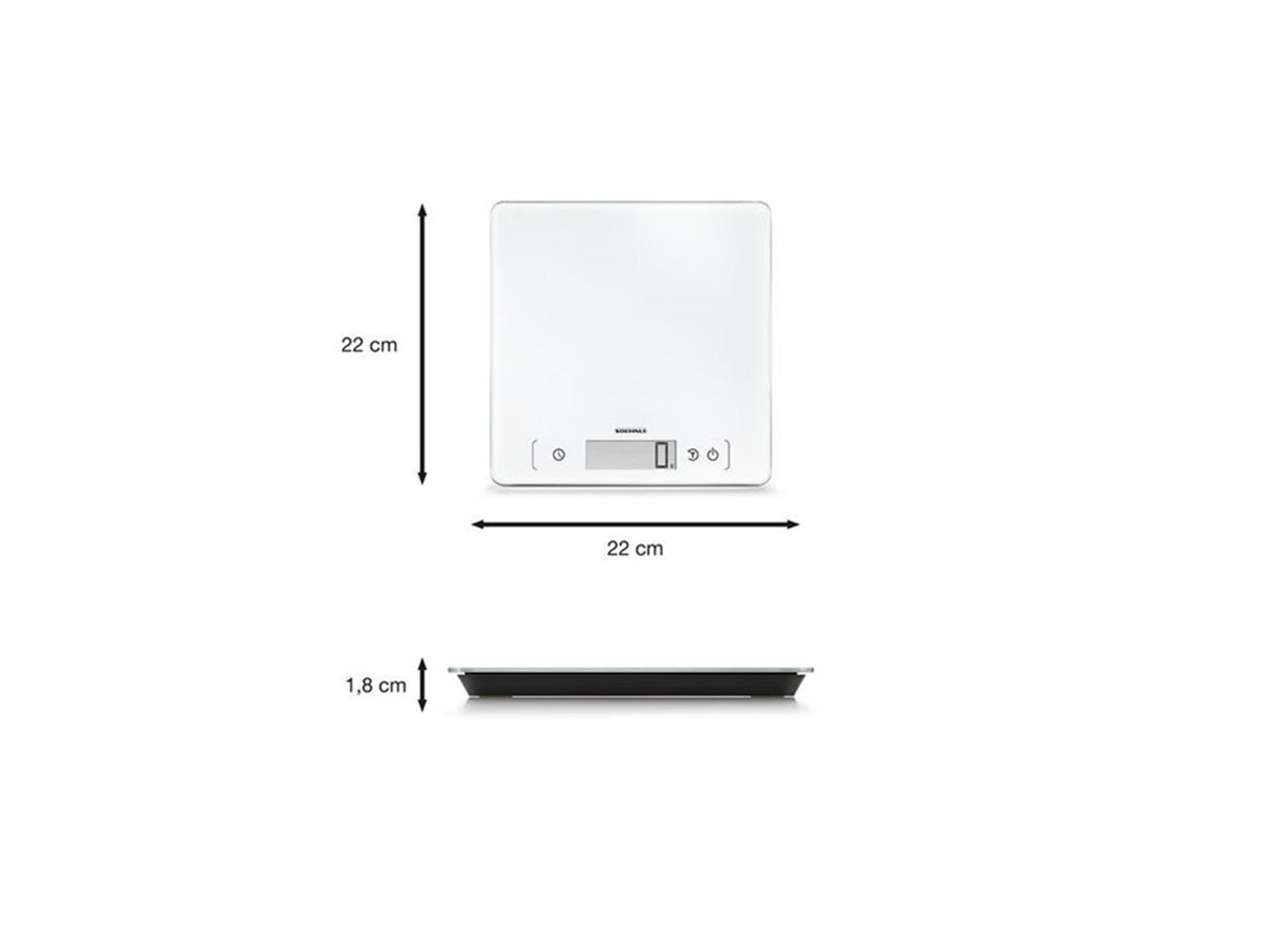 Soehnle kitchen scale page comfort 400 - digital - extra large weighing surface - 1 gram accuracy - up to 10 kg - white