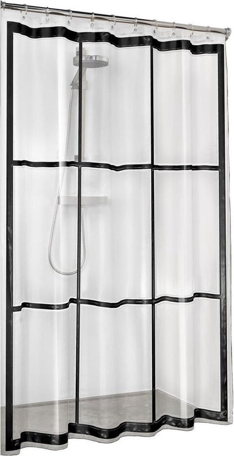 Sealskin brix shower curtain 180x200 cm - peva - transparent black