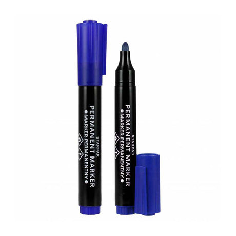Permanent marker round blue, 12 pcs.