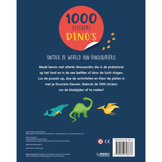 Buch Sticker Buch 1000 Stickeren Dinosaurier | 2 stk