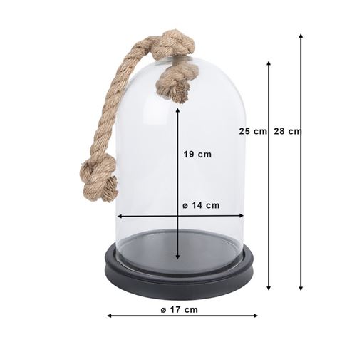 Clayre eef bell jar 6gl3367 black 17x28 cm