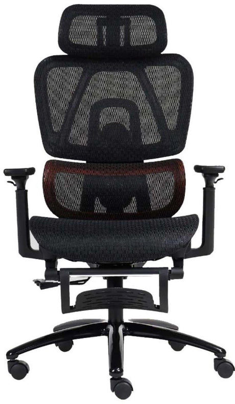 Meetion chr32 - ergonomic gaming chair - adjustable backrest - mesh design - footrest - 3D armrests - black