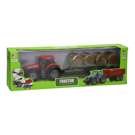 Tractor with bale wagon 1:32