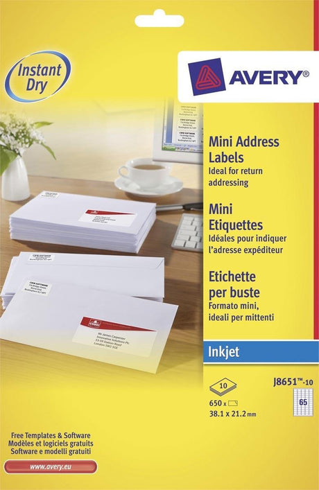 Avery bela mini etiketa - brizgalna - j8651