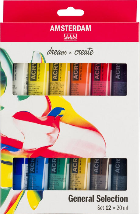 Amsterdam standard series acrylic paint general selection set | 12 × 20 ml