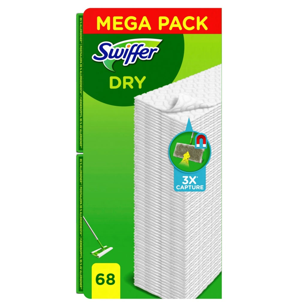 Swiffer Swiffer Dry Mega Pack Magnéitesch Buedemwëscher 68 Stéck