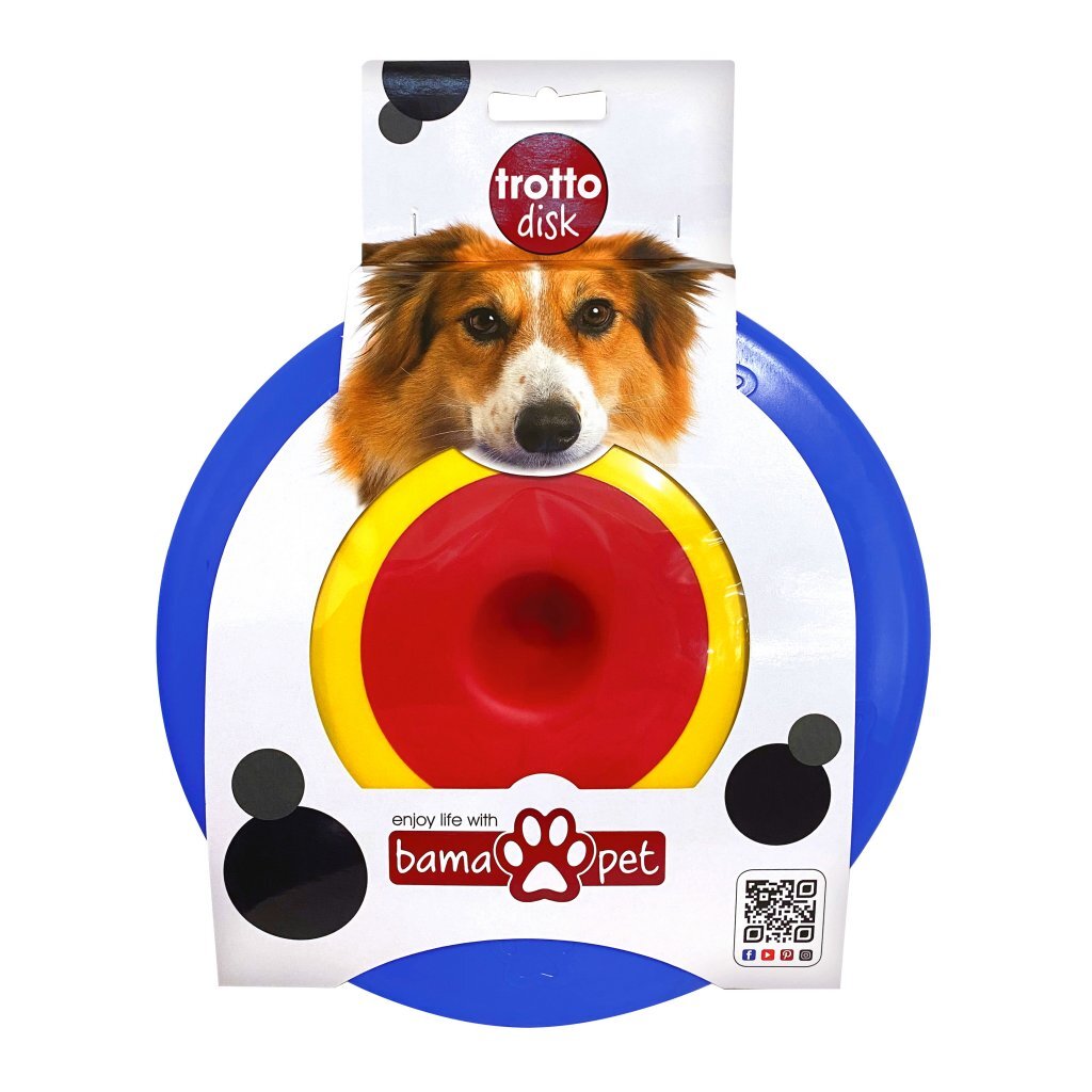 Bama pet trotto disk dog toy 24.5x4.5 cm blue yellow red