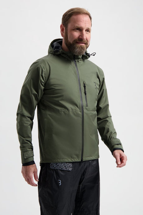 Bbb cycling rainshield explorer fietsjas - waterafstotend fietsjack heren dames - commuter fietsjack - olijf groen - maat m - bbw-450