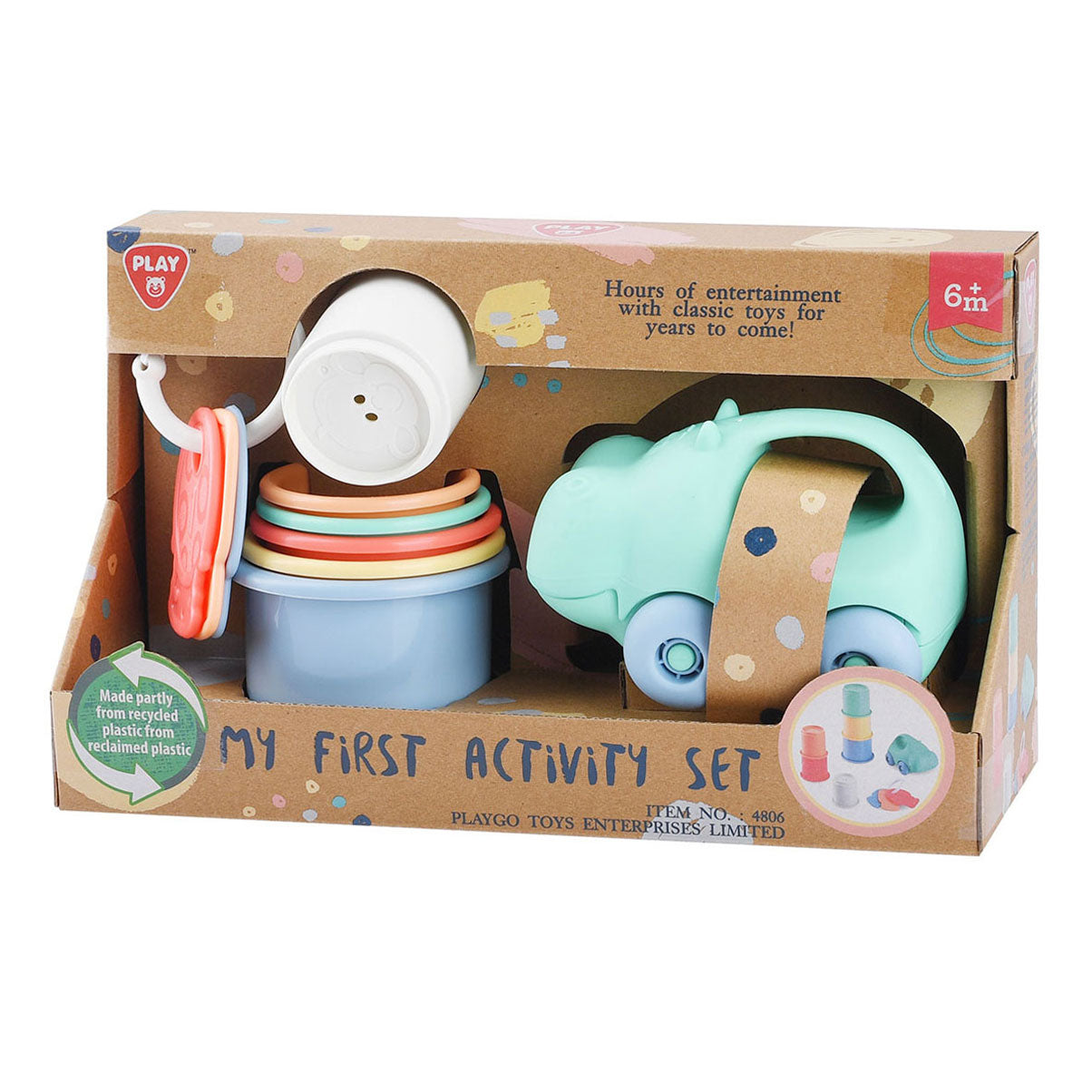 Playgo meng éischt Babyaktivitéit Spillset - 8 Stéck.