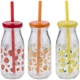 Alpina drinkfles met rietje 250ml fruitdesign 3 assorti