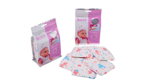 Baby rose set of doll diapers 5 pcs in bag.