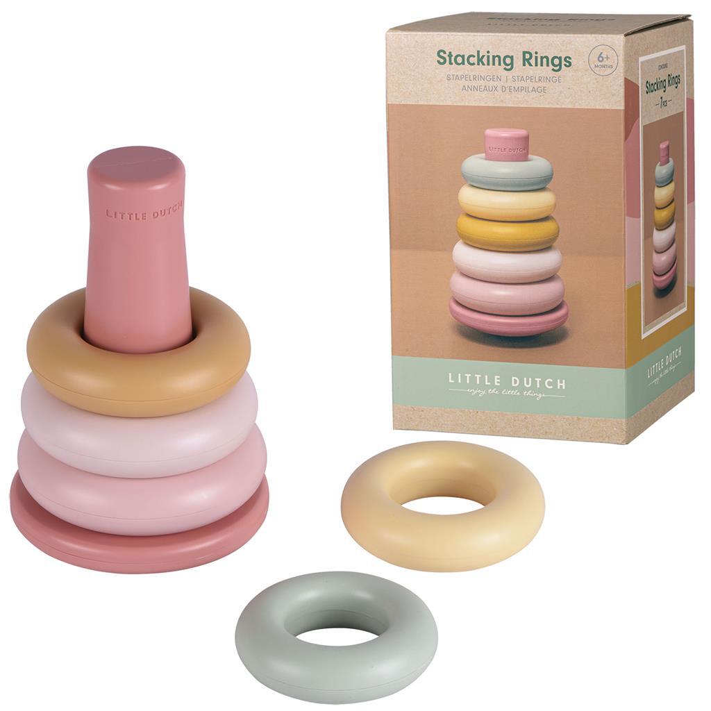 Rubo toys little dutch stacking rings pink