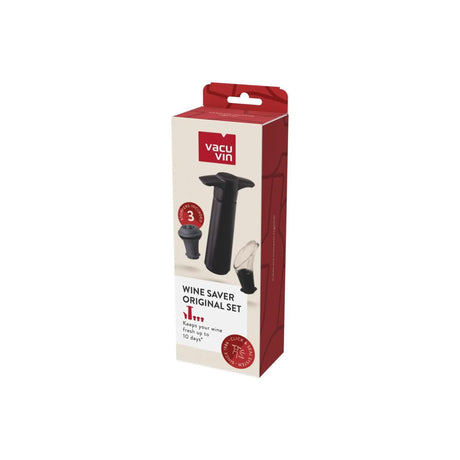 Conjunto de 5 peças de protetor de vinho Vacu vin preto
