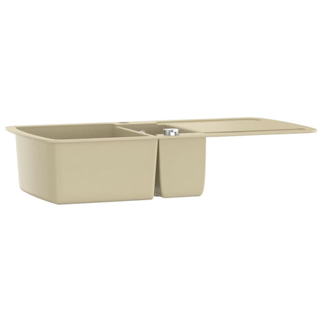 Vidaxl double sink granite beige