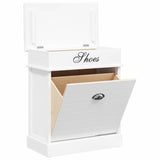 Vidaxl skoskap 50x28x58 cm Paulowniahout hvit