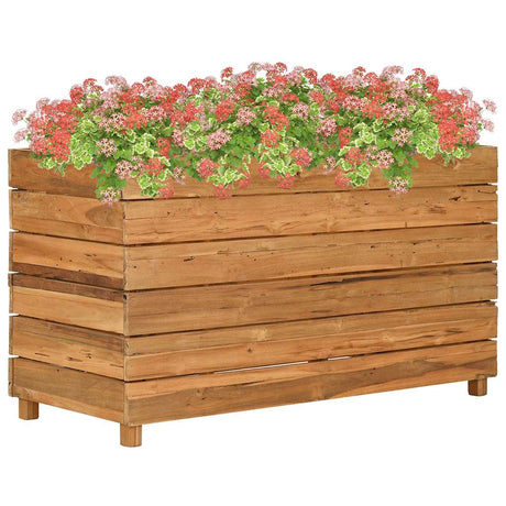 Vidaxl Raised Planter 100x40x38 cm Recycled Teak Wood and Steel