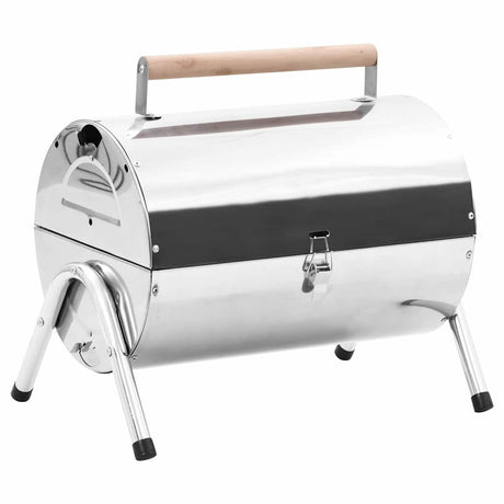 Vidaxl table barbecue charcoal double grates stainless steel