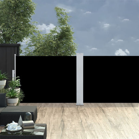 Vidaxl retractable wind screen 100x1000 cm black