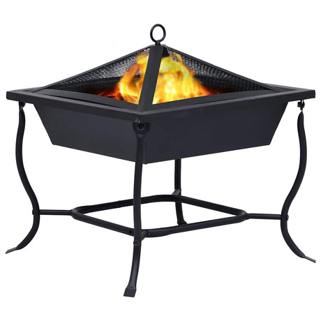 Vidaxl fire pit 42x42x45 cm steel black