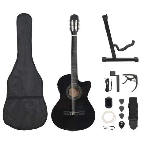 Vidaxl 12-piece guitar set with equalizer and 6 strings western black
