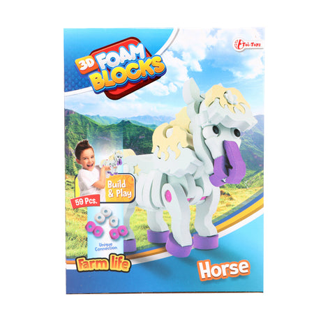 Toi-zabawki 3D puzzle konstrukcyjne z pianki koń DIY zestaw s