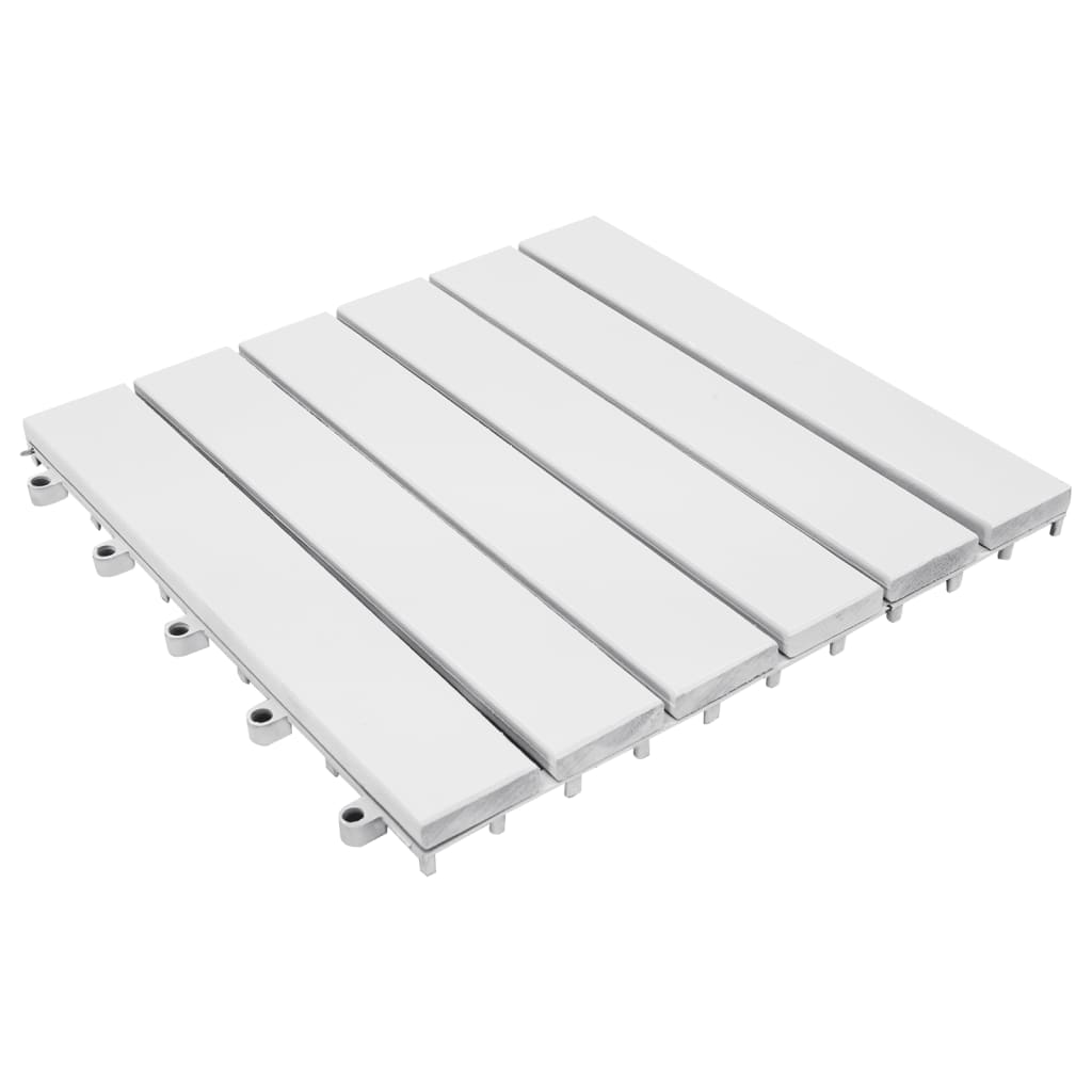 VidaXL Terasz csempe 10 db 30x30 cm tömör akácfa fehér