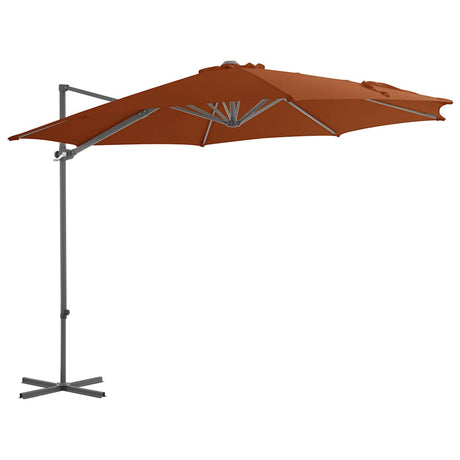 Parasol flutuante de vidaxl com pólo de aço de 300 cm de terracota