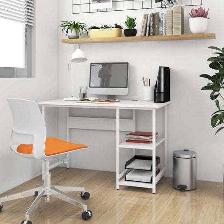Vidaxl computerbureau 105x50x72 cm mdf en metaal wit