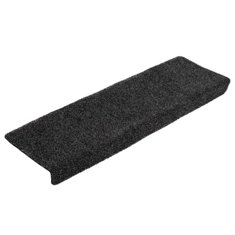 Vidaxl Stair tapetes auto -adesivo 5 pedaços 65x21x4 cm Black retangular borda