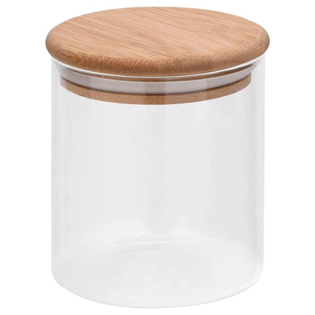 Vidaxl Storage Pots com tampa de bambu 10 PCs 600 ml de vidro
