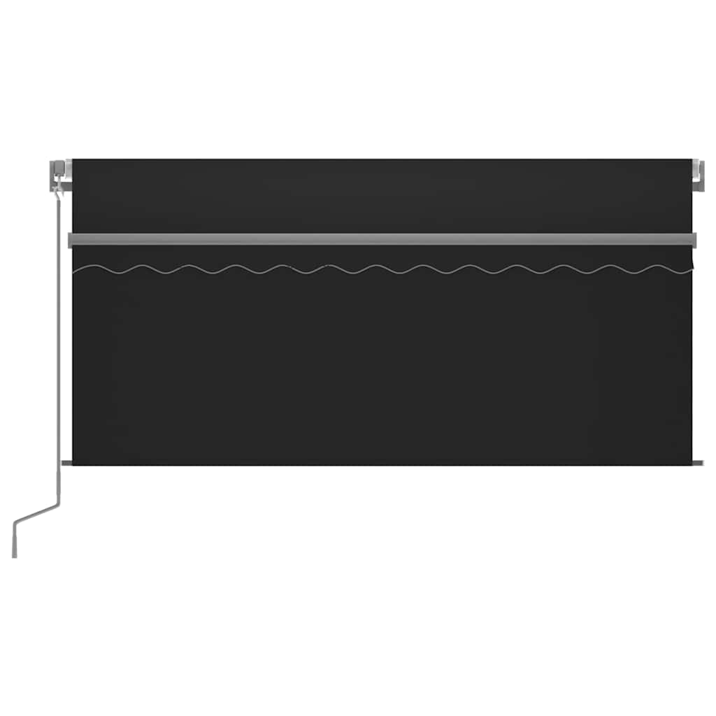 Vidaxl Awning Manual Retractable Roller Blind LED 3.5x2.5 m Anthracite
