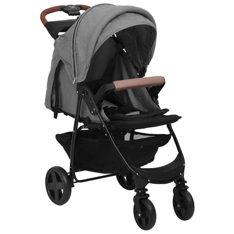 Vidaxl 3-in-1 steel baby stroller light gray